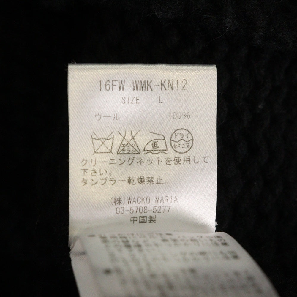 WACKO MARIA(ワコマリア) 16AW NORDIC SWEATER ノルディック柄 クルーネック ウールニットセーター ブラック 16FW-WMK-KN12