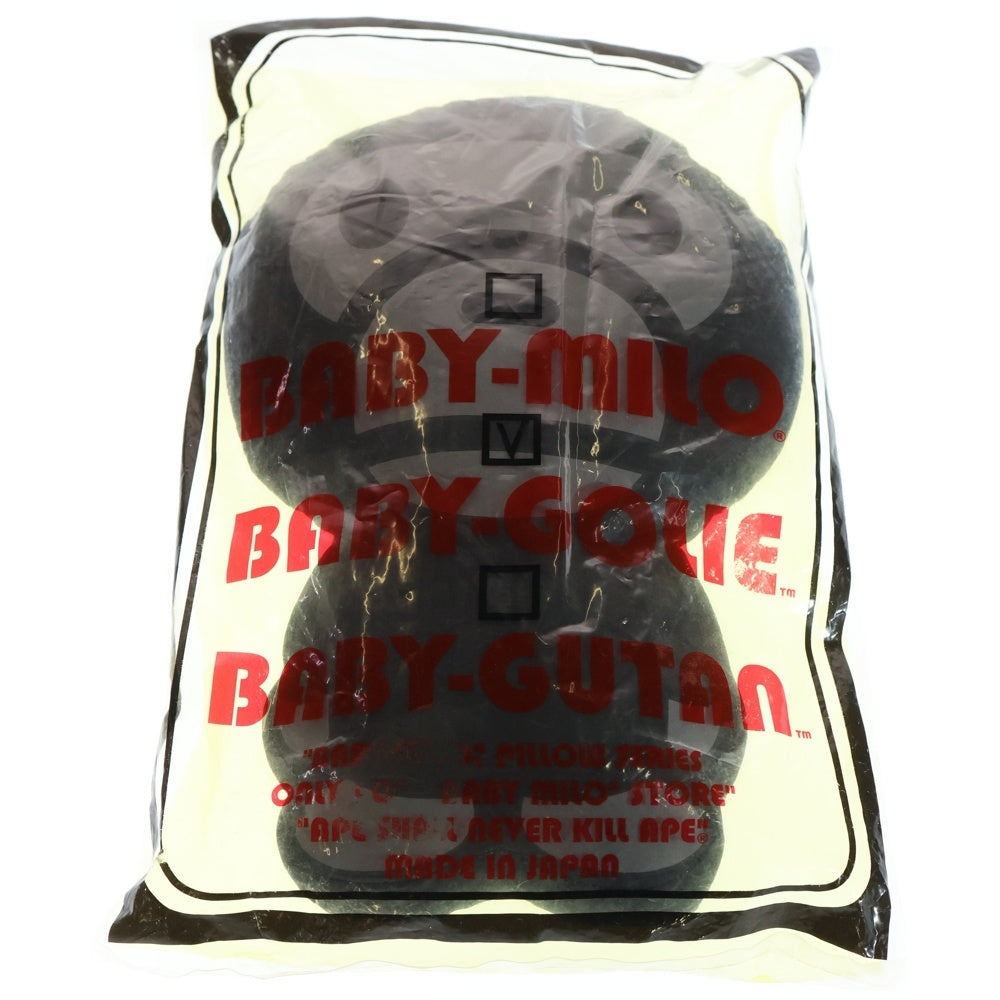 A BATHING APE(アベイシングエイプ) BABY-MILO BABY GOLIE ベイビーマイロ ベイビーゴリラ クッション ブラック/グレー
