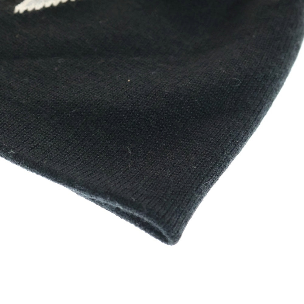 A BATHING APE(アベイシングエイプ) サンダーロゴ ニットキャップ ビーニー ブラック/ホワイト