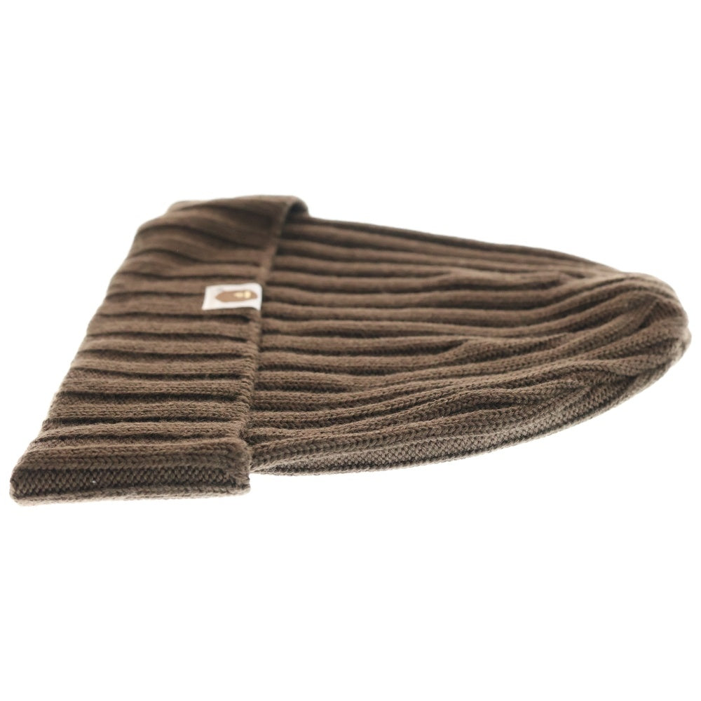 A BATHING APE(アベイシングエイプ) ビックヘットパッチ ニットキャップ ビーニー ブラウン