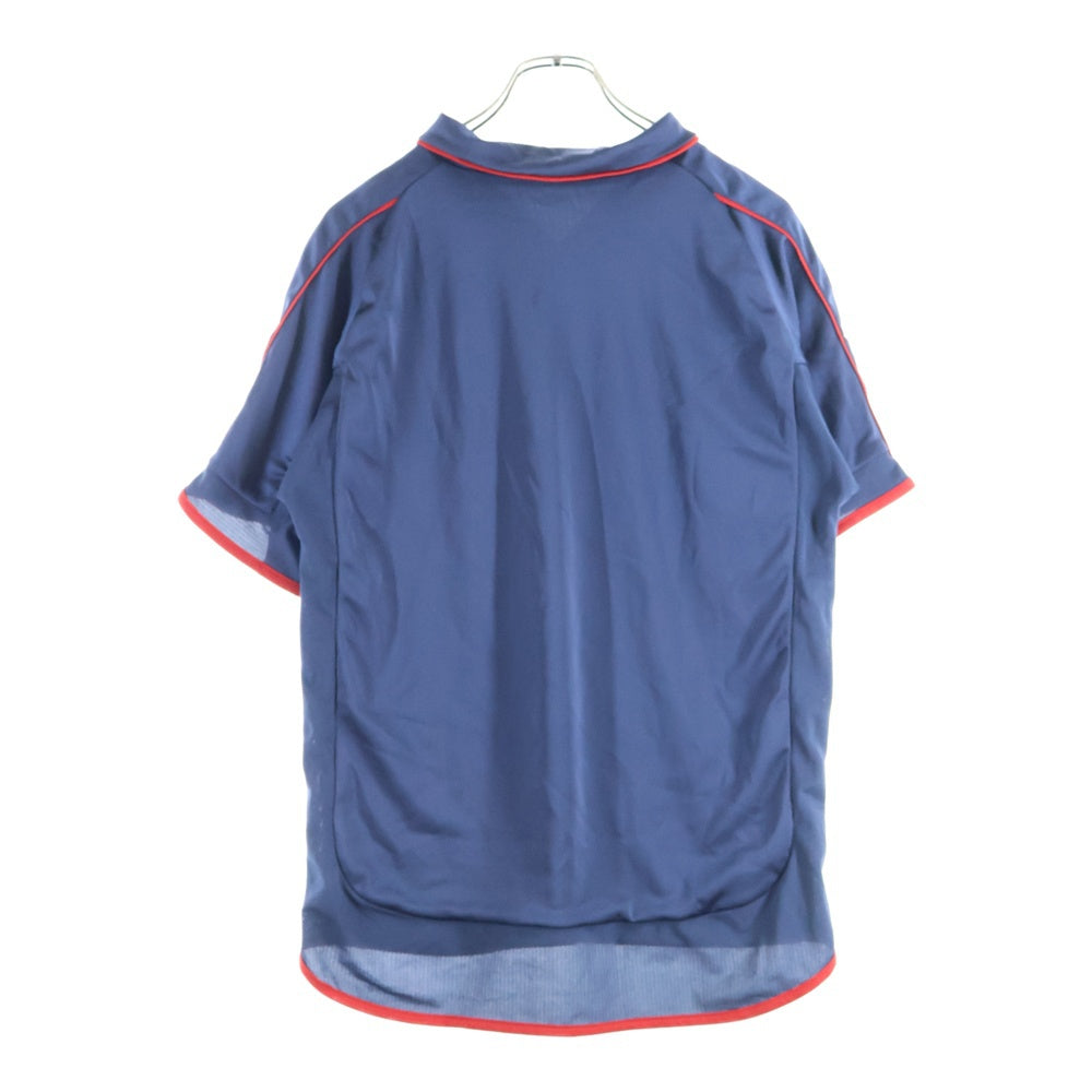 A BATHING APE(アベイシングエイプ) ロゴプリント スターエンブロイダリー メッシュ リバーシブル 半袖フットボールゲームTシャツ カットソー ブラック/ネイビー