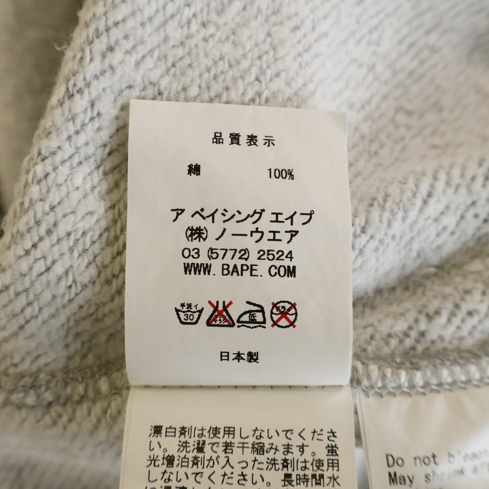 A BATHING APE(アベイシングエイプ) SHARK SWAROVSKI CREWNECK シャーク スワロフスキー クルーネック 長袖 ロングスリーブスウェット グレー