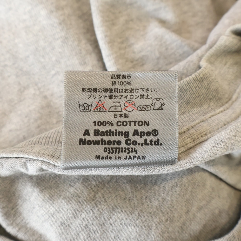 A BATHING APE(アベイシングエイプ) スターロゴプリント ロングスリーブ 長袖Tシャツ カットソー グレー