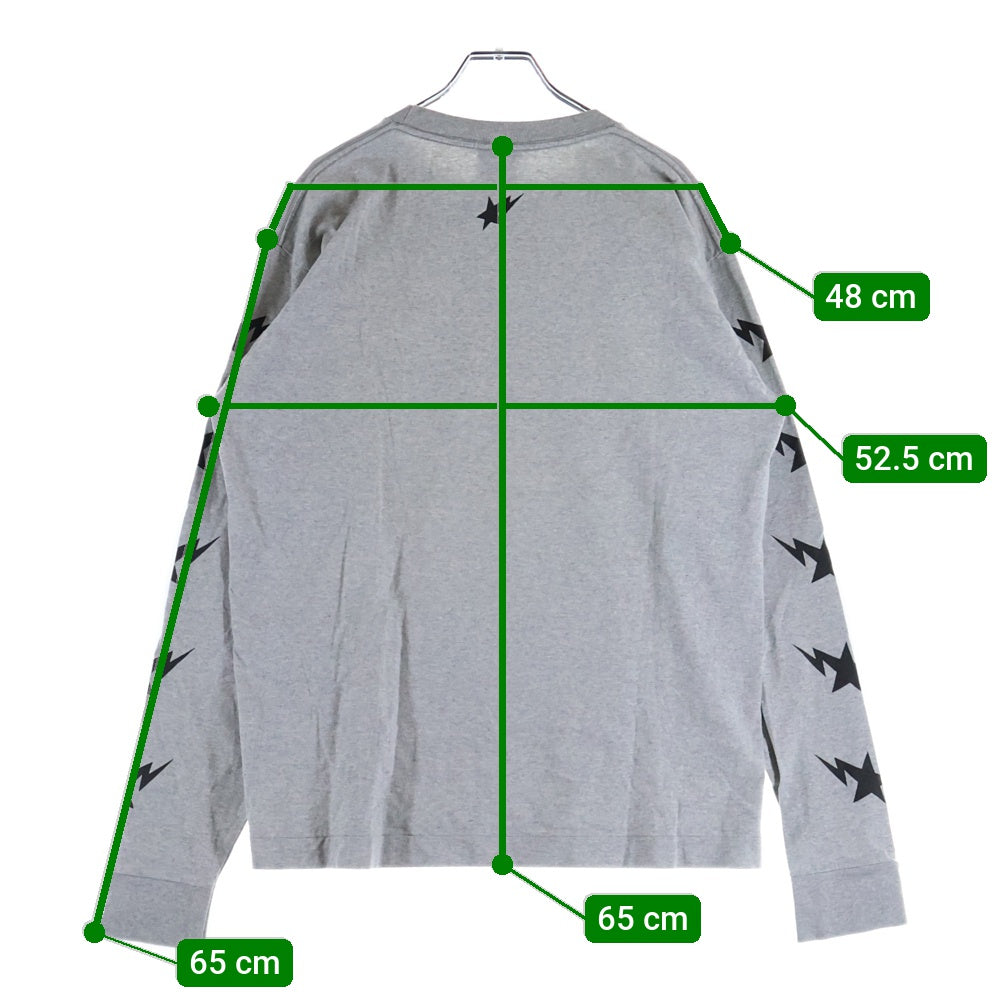A BATHING APE(アベイシングエイプ) スターロゴプリント ロングスリーブ 長袖Tシャツ カットソー グレー