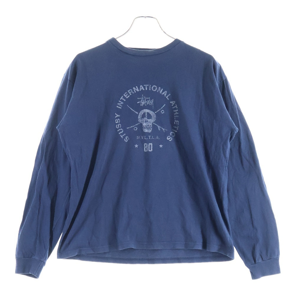 STUSSY(ステューシー) 90s サークルロゴプリント ロングスリーブ 長袖Tシャツ カットソー ネイビー
