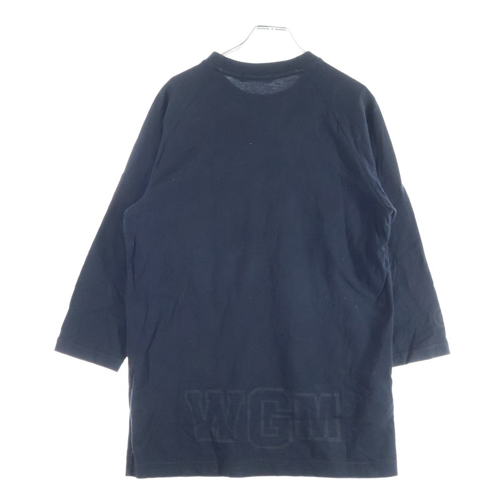 A BATHING APE(アベイシングエイプ) SHARK シャークロゴ プリント クルーネック スリークォーターレングスTシャツ カットソー ブラック