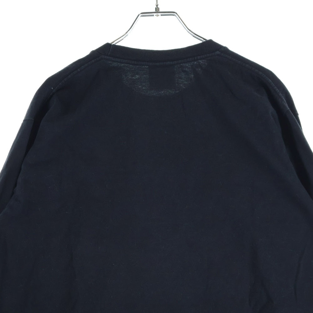 A BATHING APE(アベイシングエイプ) カモ柄サルロゴプリント ロングスリーブ 長袖Tシャツ カットソー ブラック/オレンジ