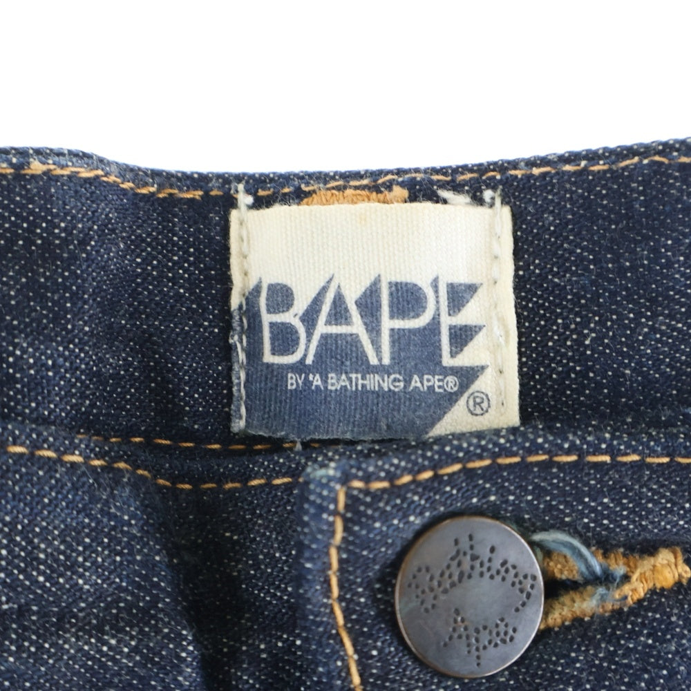 A BATHING APE(アベイシングエイプ) フロントスタープリント ジップフライ デニムパンツ インディゴ
