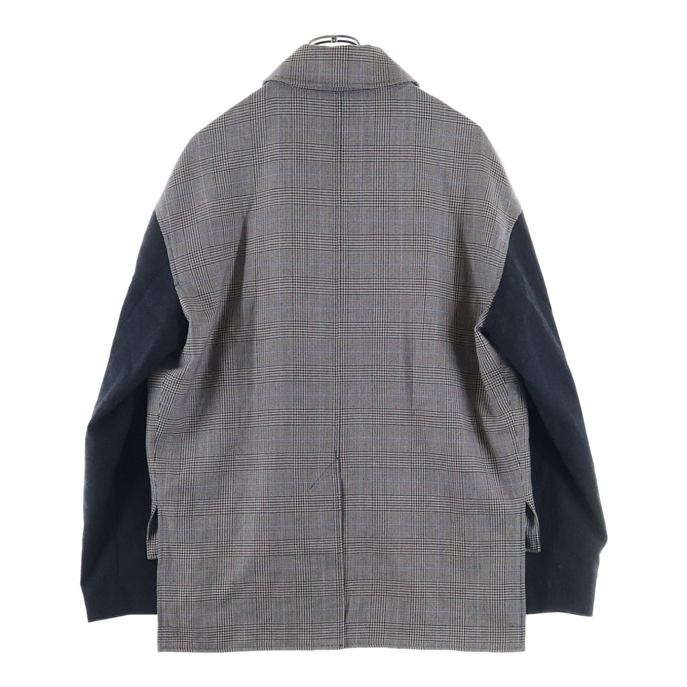 liberum arbitrium(リベルム アルビトリウム) 袖切替 グレンチェック柄 ダブルジップジャケット グレー/ブラウン