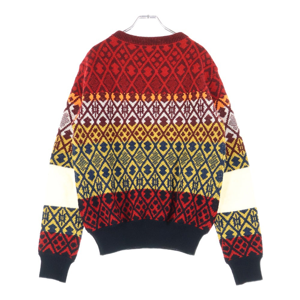 TOGA VIRILIS(トーガ ビリリース) 16AW 総柄 ショルダースナップ加工 ウールニットセーター レッド/イエロー TV62-XN320