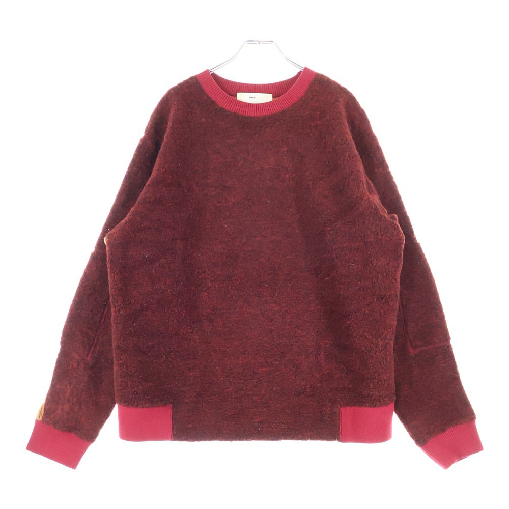 TOGA VIRILIS(トーガ ビリリース) 19AW ウールボア切替 2トーン クルーネックニットセーター レッド/オレンジ TV92-JL344