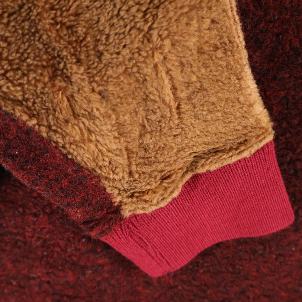 TOGA VIRILIS(トーガ ビリリース) 19AW ウールボア切替 2トーン クルーネックニットセーター レッド/オレンジ TV92-JL344