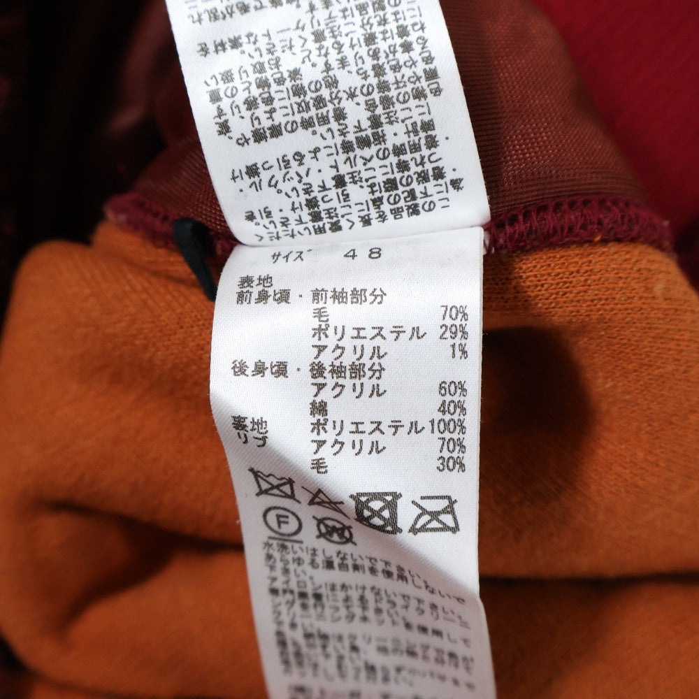 TOGA VIRILIS(トーガ ビリリース) 19AW ウールボア切替 2トーン クルーネックニットセーター レッド/オレンジ TV92-JL344