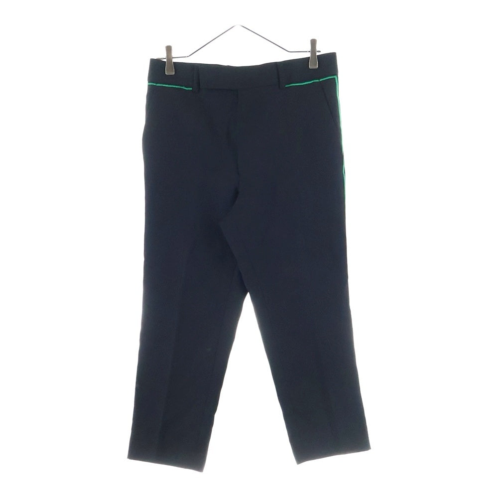 Haider Ackermann(ハイダーアッカーマン) サイドライン ウールスラックス パンツ ブラック/グリーン