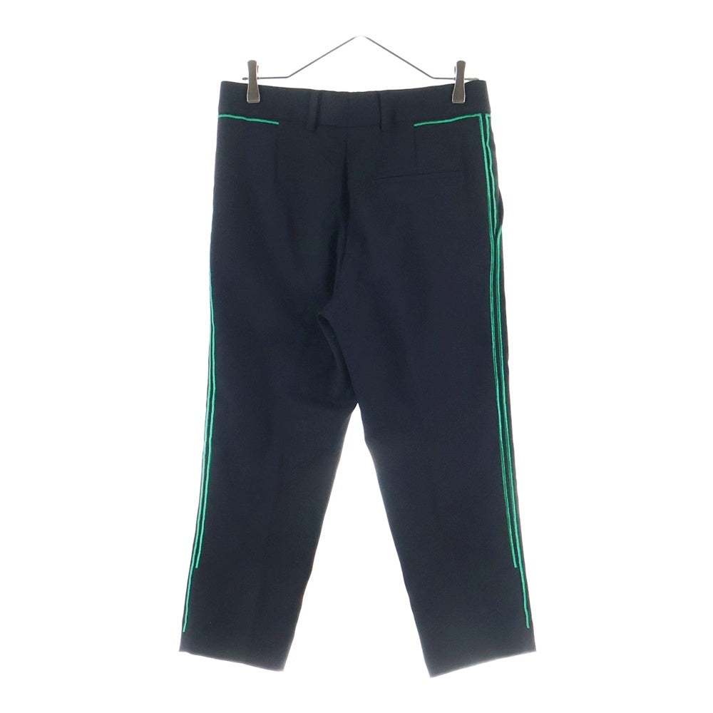 Haider Ackermann(ハイダーアッカーマン) サイドライン ウールスラックス パンツ ブラック/グリーン