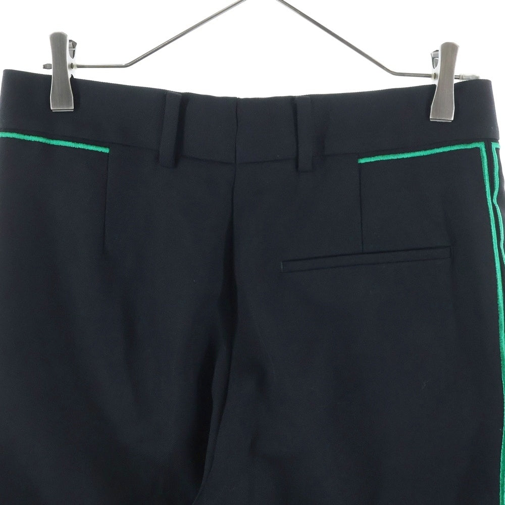 Haider Ackermann(ハイダーアッカーマン) サイドライン ウールスラックス パンツ ブラック/グリーン