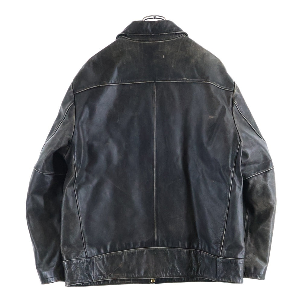 GAP(ギャップ) 90S VINTAGE ヴィンテージ ジップアップ カウレザージャケット ブラック
