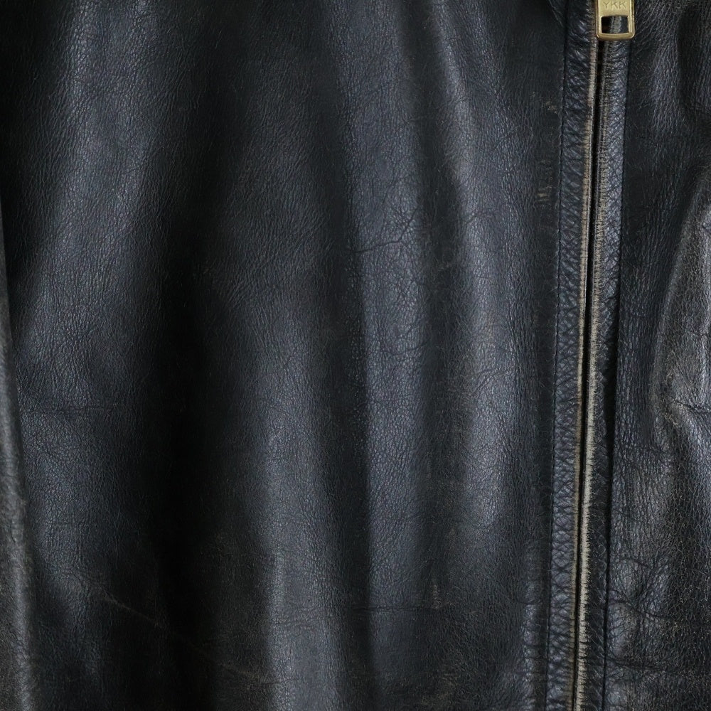 GAP(ギャップ) 90S VINTAGE ヴィンテージ ジップアップ カウレザージャケット ブラック