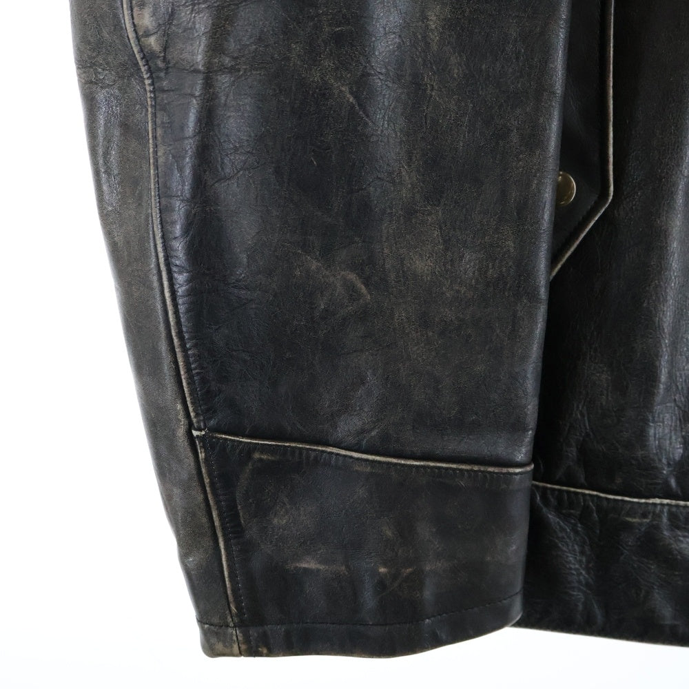 GAP(ギャップ) 90S VINTAGE ヴィンテージ ジップアップ カウレザージャケット ブラック