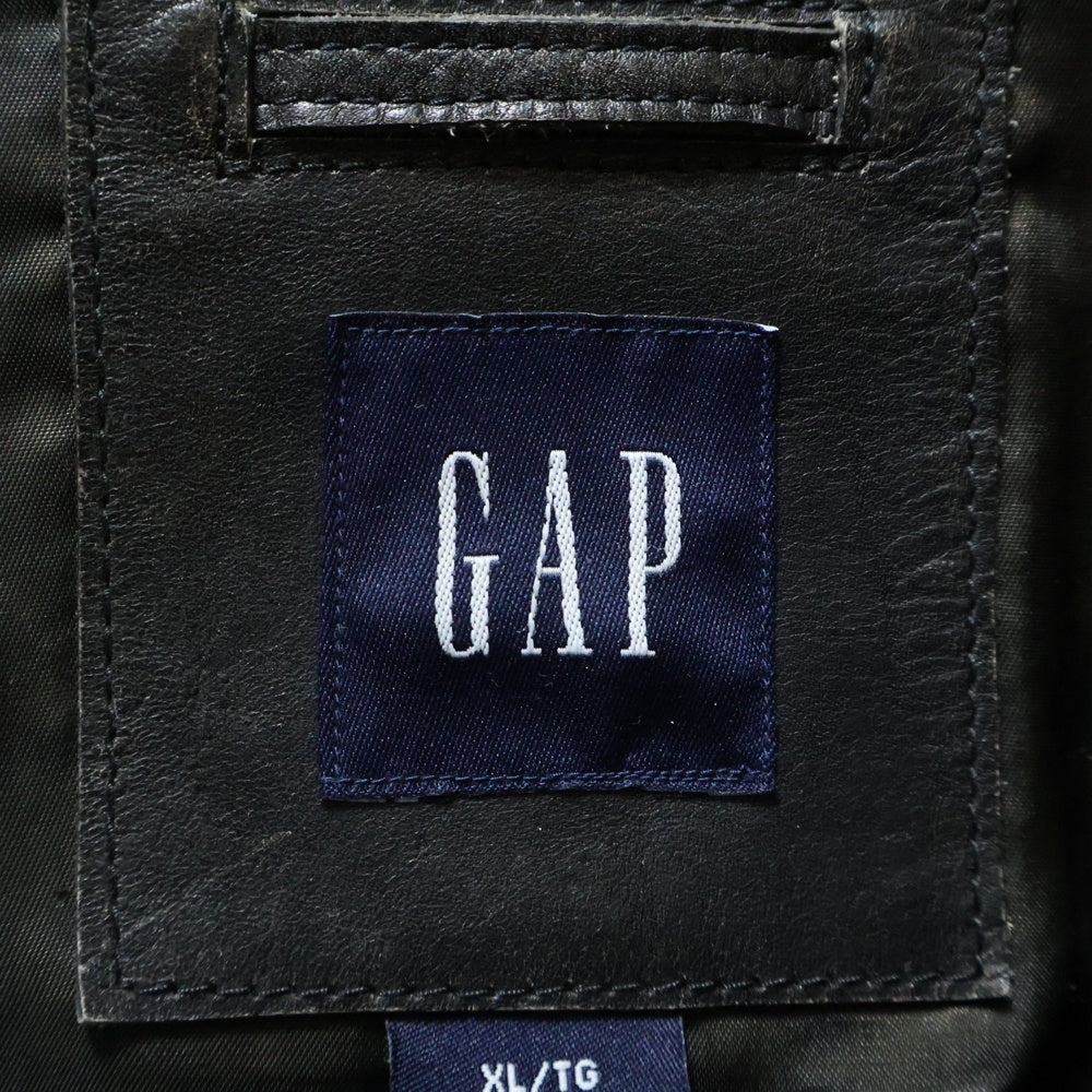 GAP(ギャップ) 90S VINTAGE ヴィンテージ ジップアップ カウレザージャケット ブラック
