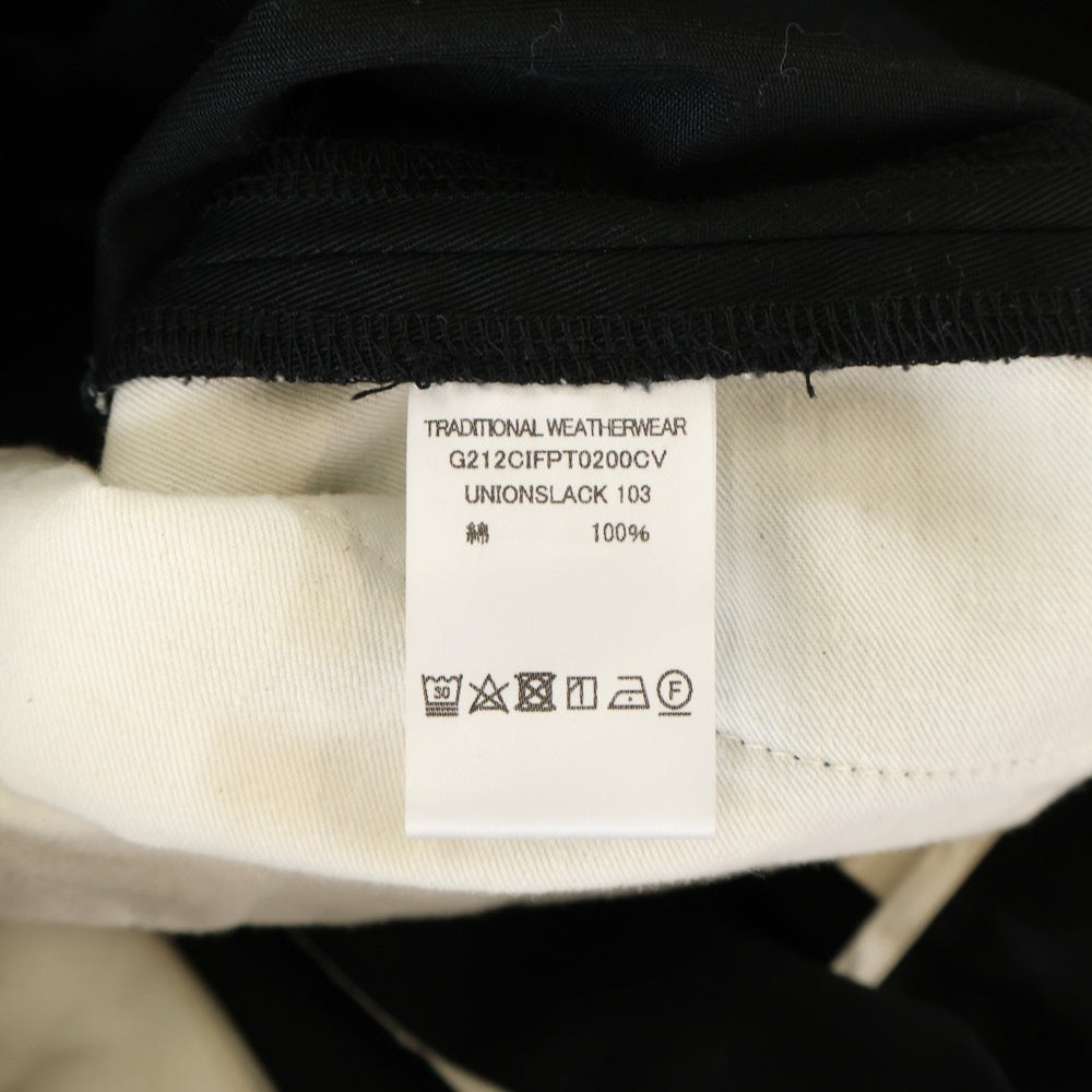Traditional Weatherwear(トラディショナル ウェザーウェア) 21AW UNIONSLACK 103 ユニオンスラックス103 ベルト付 ワイドタックパンツ ブラック G212CIFPT0200CV