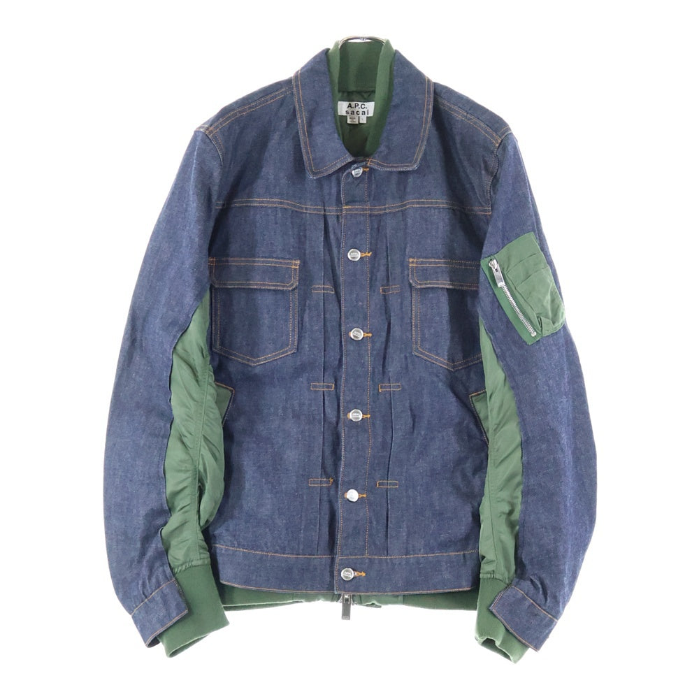 Sacai(サカイ) ×A.P.C. EIMI DENIM JACKET エイミーデニムジャケット インディゴ/カーキ 21E2-PAADX-M02660
