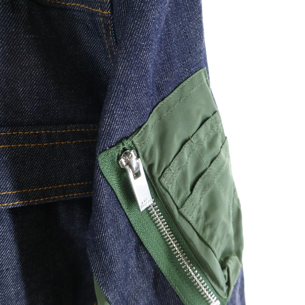 Sacai(サカイ) ×A.P.C. EIMI DENIM JACKET エイミーデニムジャケット インディゴ/カーキ 21E2-PAADX-M02660