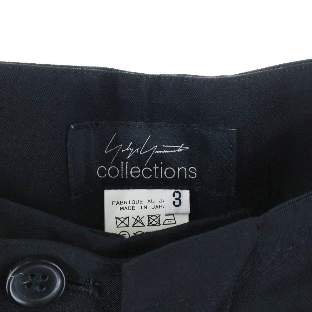 Yohji Yamamoto FEMME(ヨウジヤマモトファム) 25AW WOOL GABARDINE VENT WIDE PANTS ウールギャバジン ベンチレーションワイドパンツ レディース ブラック FL-P62-100