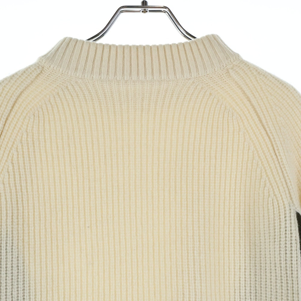 Sacai(サカイ) メルトンドッキング フラップポケット プルオーバー ニット セーター レディース ホワイト 19-04537