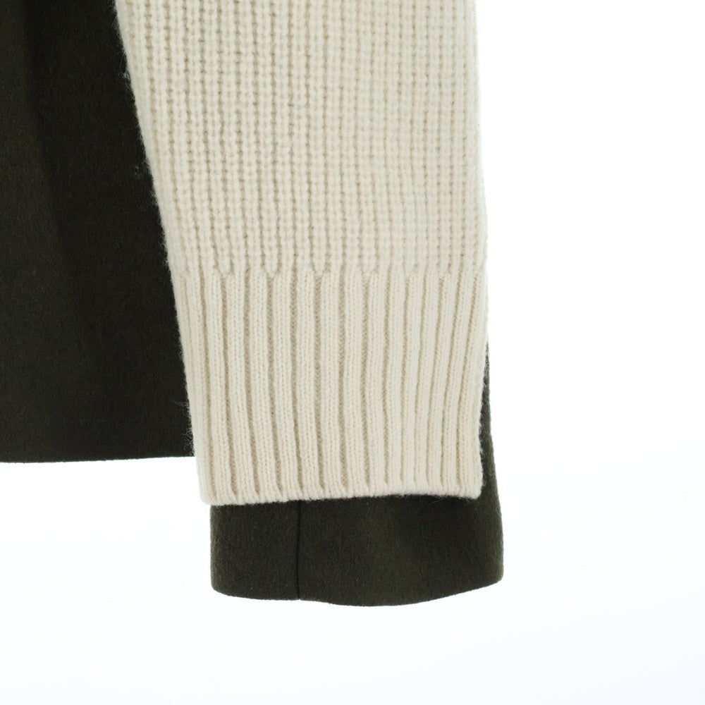 Sacai(サカイ) メルトンドッキング フラップポケット プルオーバー ニット セーター レディース ホワイト 19-04537