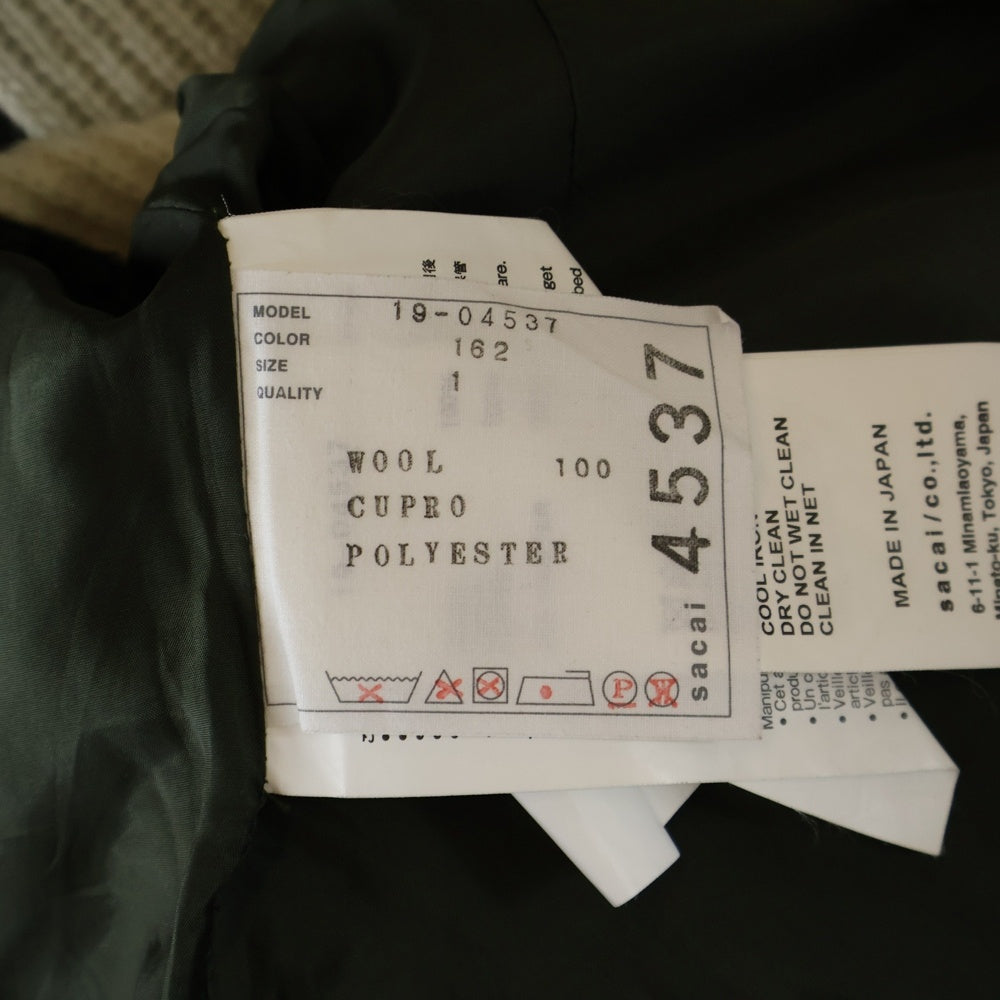 Sacai(サカイ) メルトンドッキング フラップポケット プルオーバー ニット セーター レディース ホワイト 19-04537