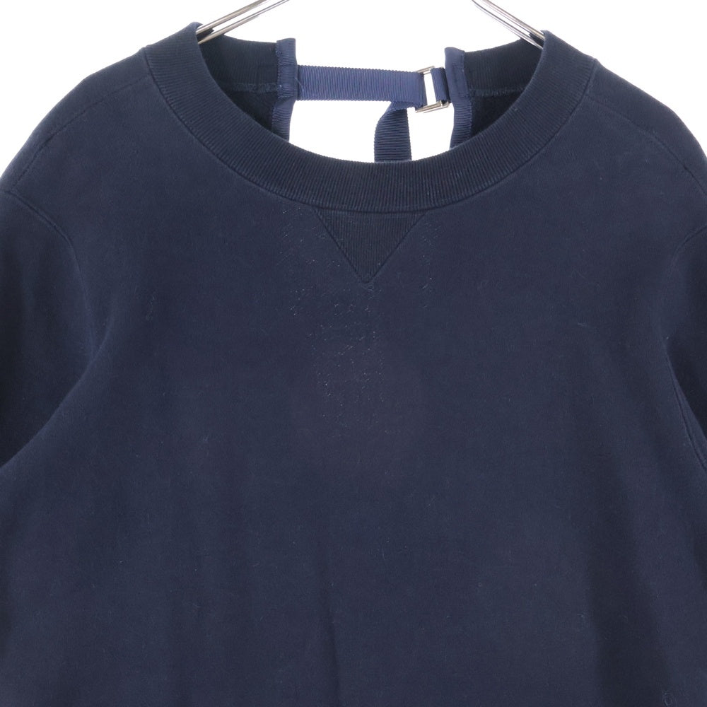 Sacai(サカイ) 20SS レース切り替え バックネックアジャスター クルーネック スウェットワンピース レディース ネイビー 20-04878