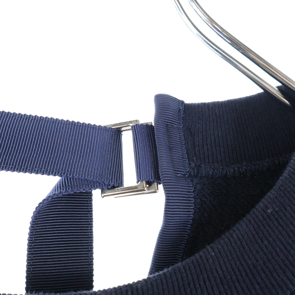 Sacai(サカイ) 20SS レース切り替え バックネックアジャスター クルーネック スウェットワンピース レディース ネイビー 20-04878