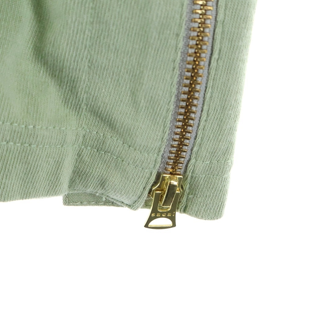 Sacai(サカイ) 24SS ×CARHARTT カーハート 胸ロゴデザイン クルーネック カットソー 半袖Tシャツ グリーン 24-0725S
