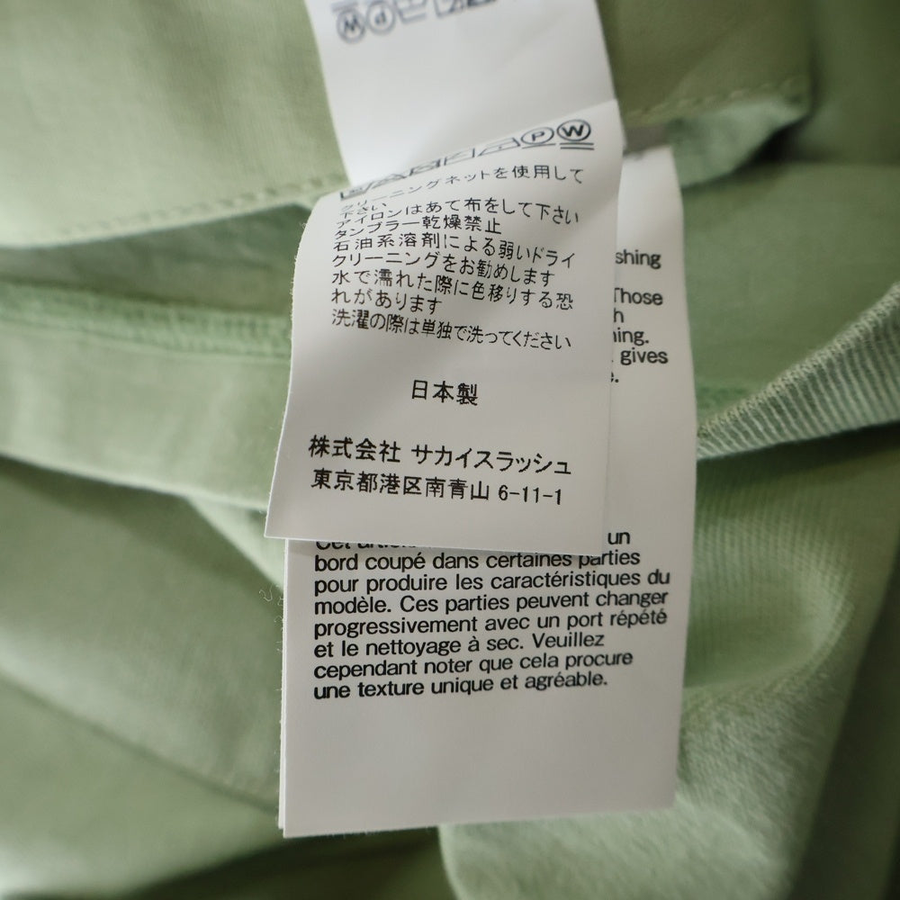 Sacai(サカイ) 24SS ×CARHARTT カーハート 胸ロゴデザイン クルーネック カットソー 半袖Tシャツ グリーン 24-0725S