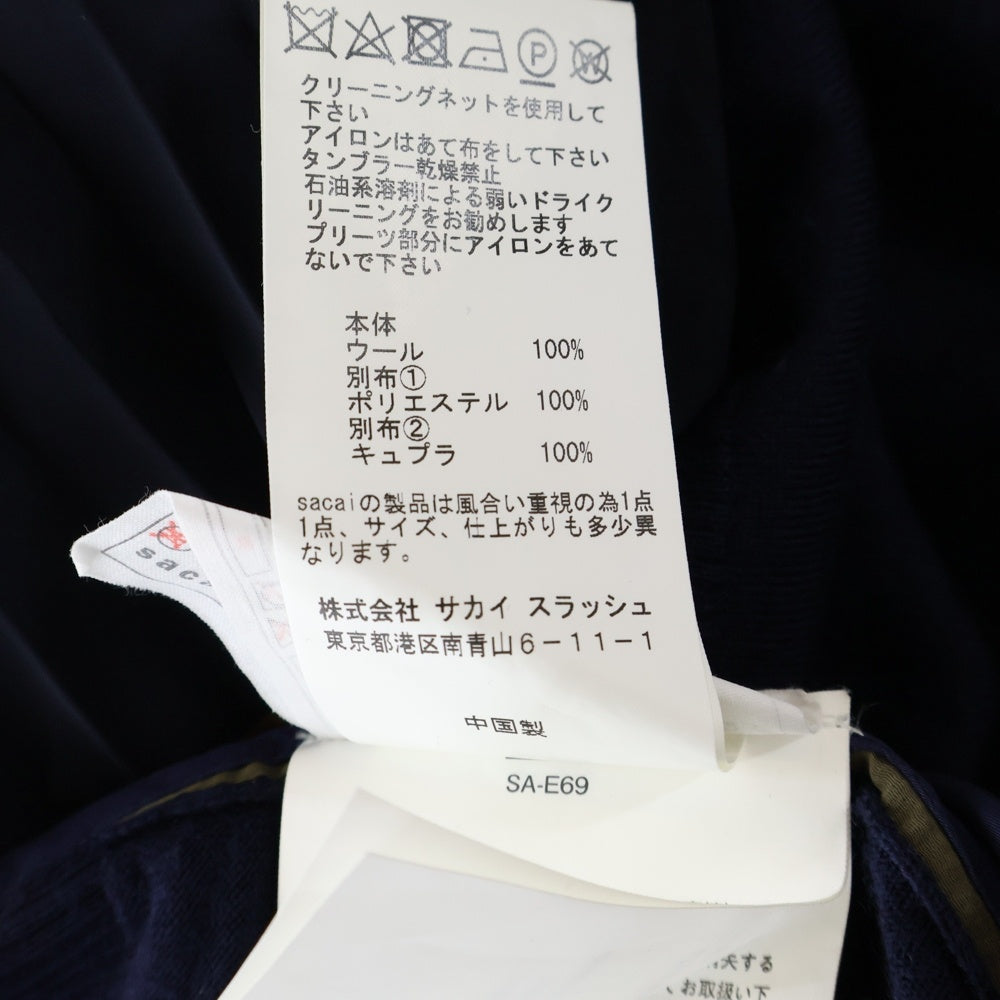 Sacai(サカイ) 17AW レース切り替え フローラル柄 ニット セーター レディース ネイビー 17-03363