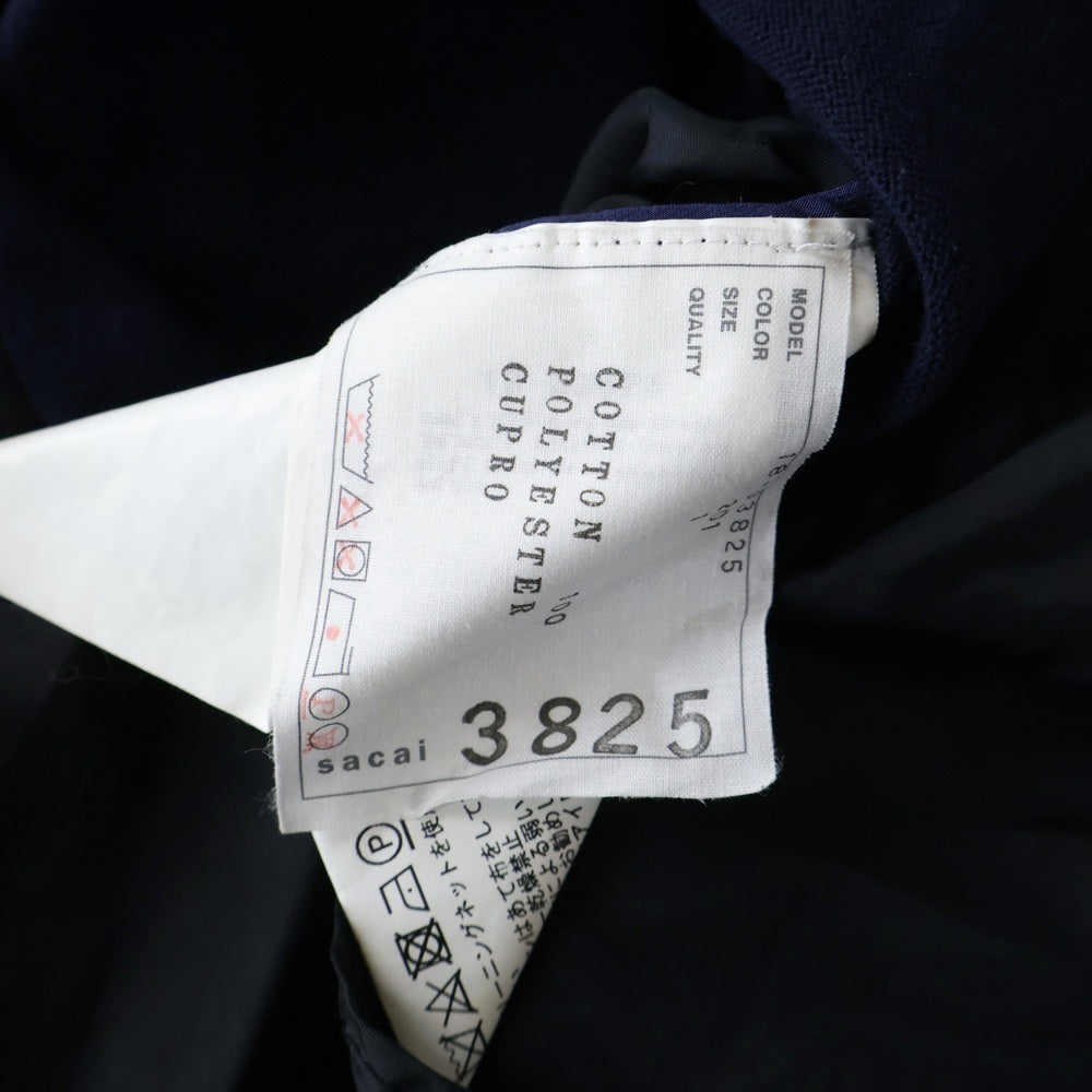 Sacai(サカイ) 18SS フローラル柄デザイン レース切り替え クルーネック 半袖ニット セーター レディース ネイビー 18-03825