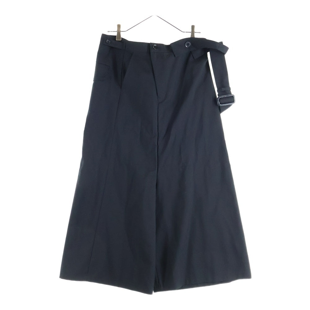 Ground Y(グラウンドワイ) SAMPLE SHOULDER HIGH ASYNMETRY PANTS ショルダーストラップ付 アシンメトリー ワイドパンツ ブラック GT-P04-100