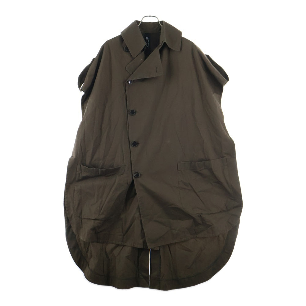Ground Y(グラウンドワイ) SAMPLE ロングトレンチ コットンベスト ブラウン GW-C02-003