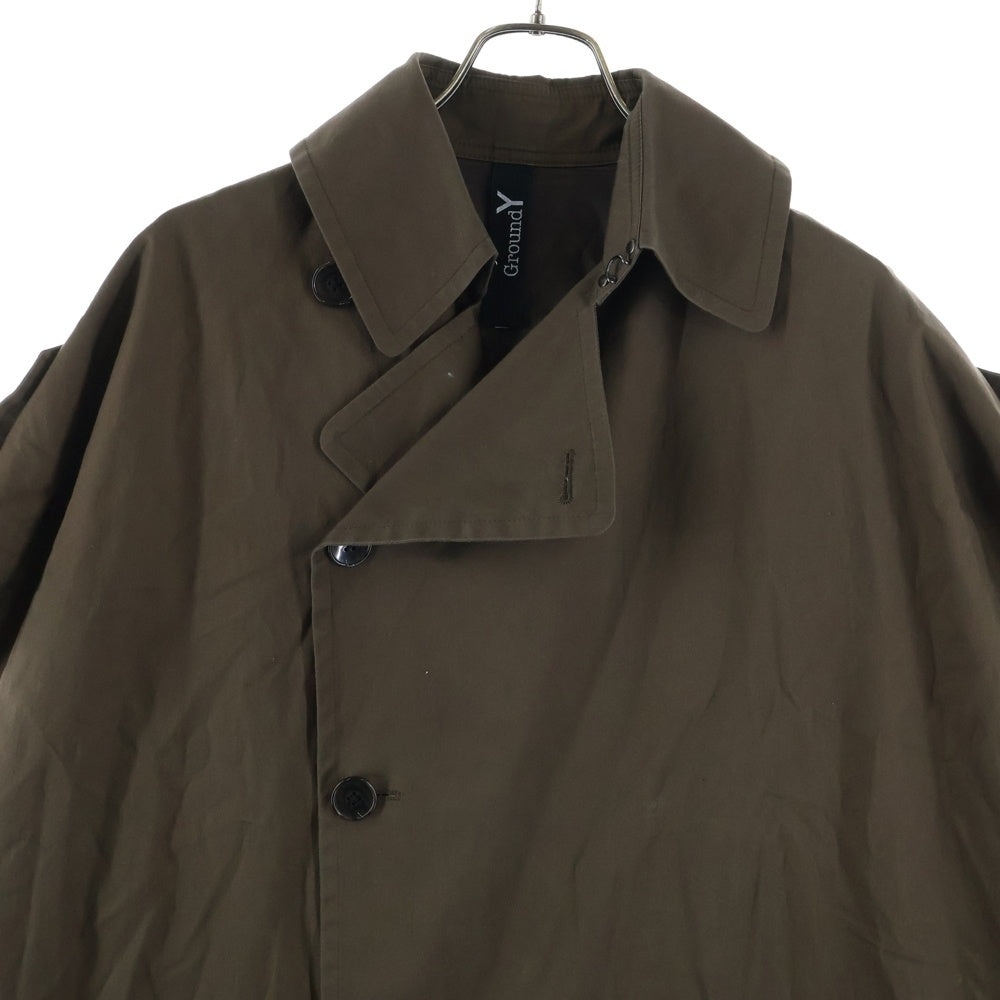 Ground Y(グラウンドワイ) SAMPLE ロングトレンチ コットンベスト ブラウン GW-C02-003