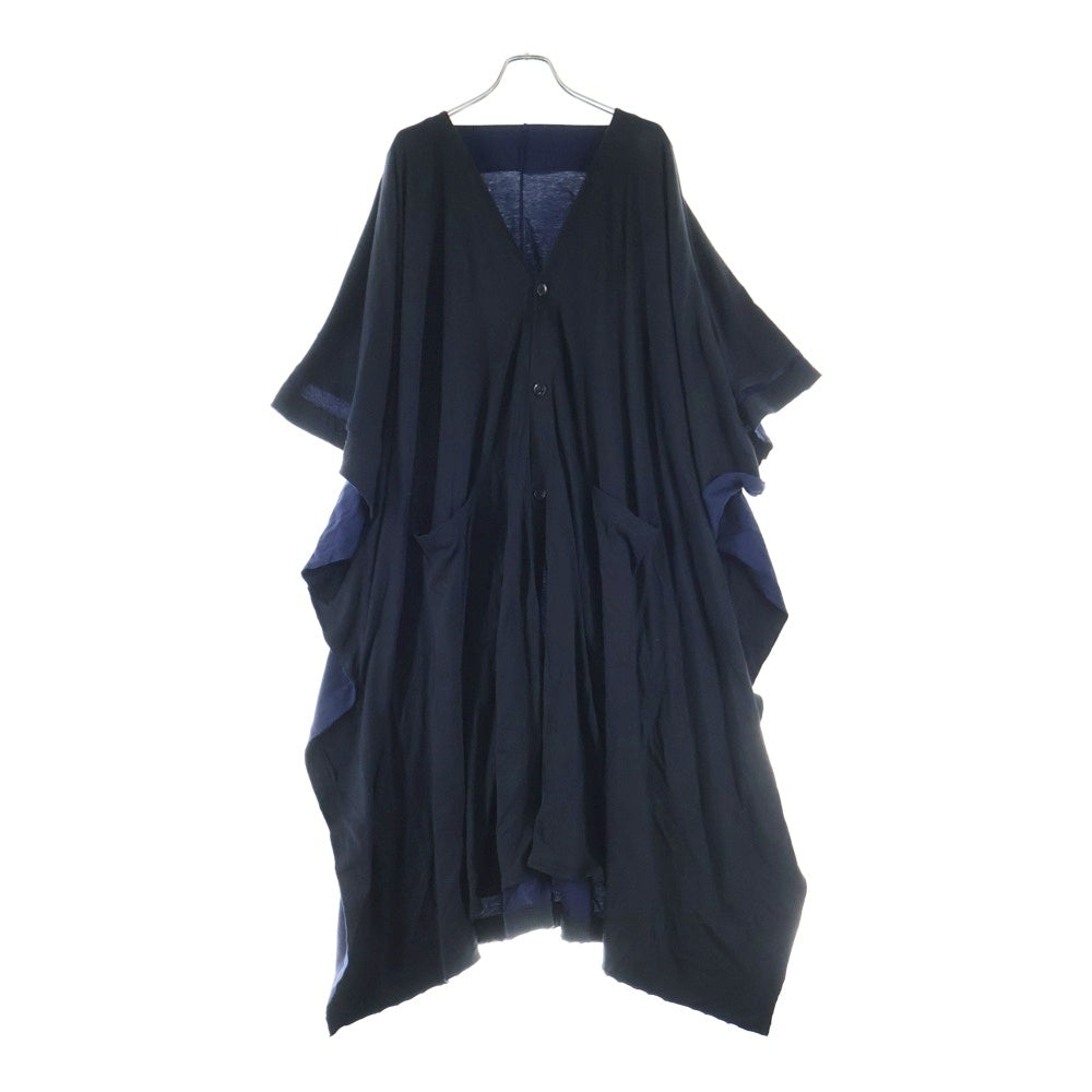 Ground Y(グラウンドワイ) SAMPLE コットン天竺 GYロングコットンカーディガン ブラック/ネイビー GZ-T16-809