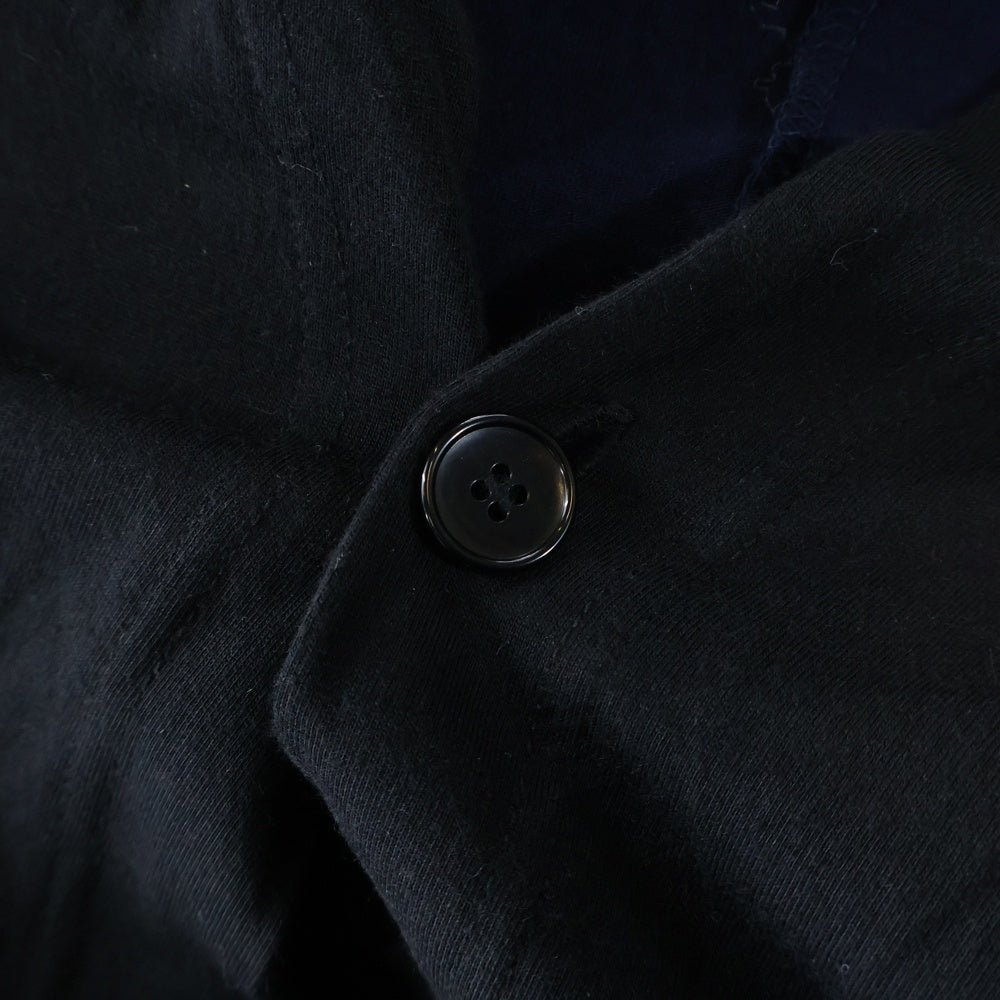 Ground Y(グラウンドワイ) SAMPLE コットン天竺 GYロングコットンカーディガン ブラック/ネイビー GZ-T16-809