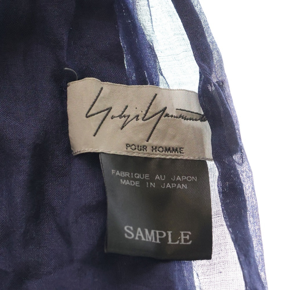 Yohji Yamamoto POUR HOMME(ヨウジヤマモト プールオム) SAMPLE シルク混 大判ストール ネイビー HO-L07-436