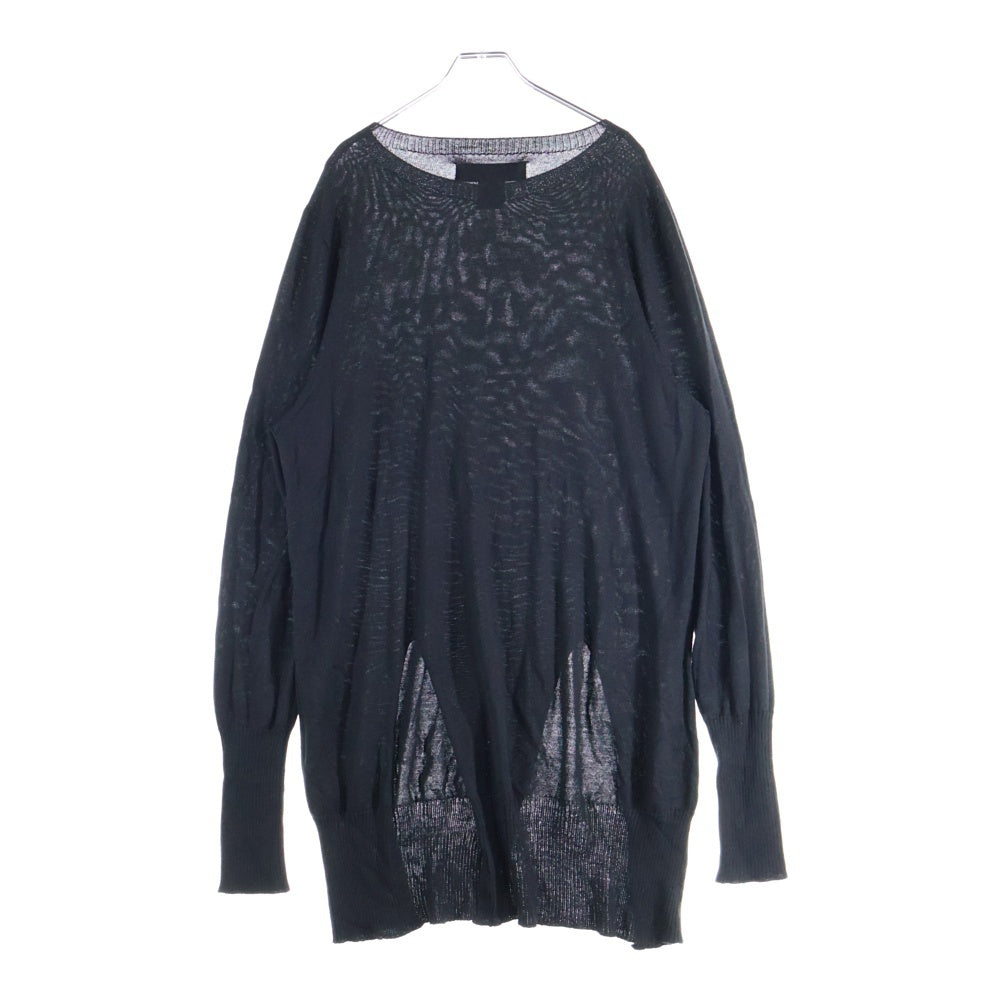 Ground Y(グラウンドワイ) SAMPLE オフセットスリット ロングニットセーター ブラック