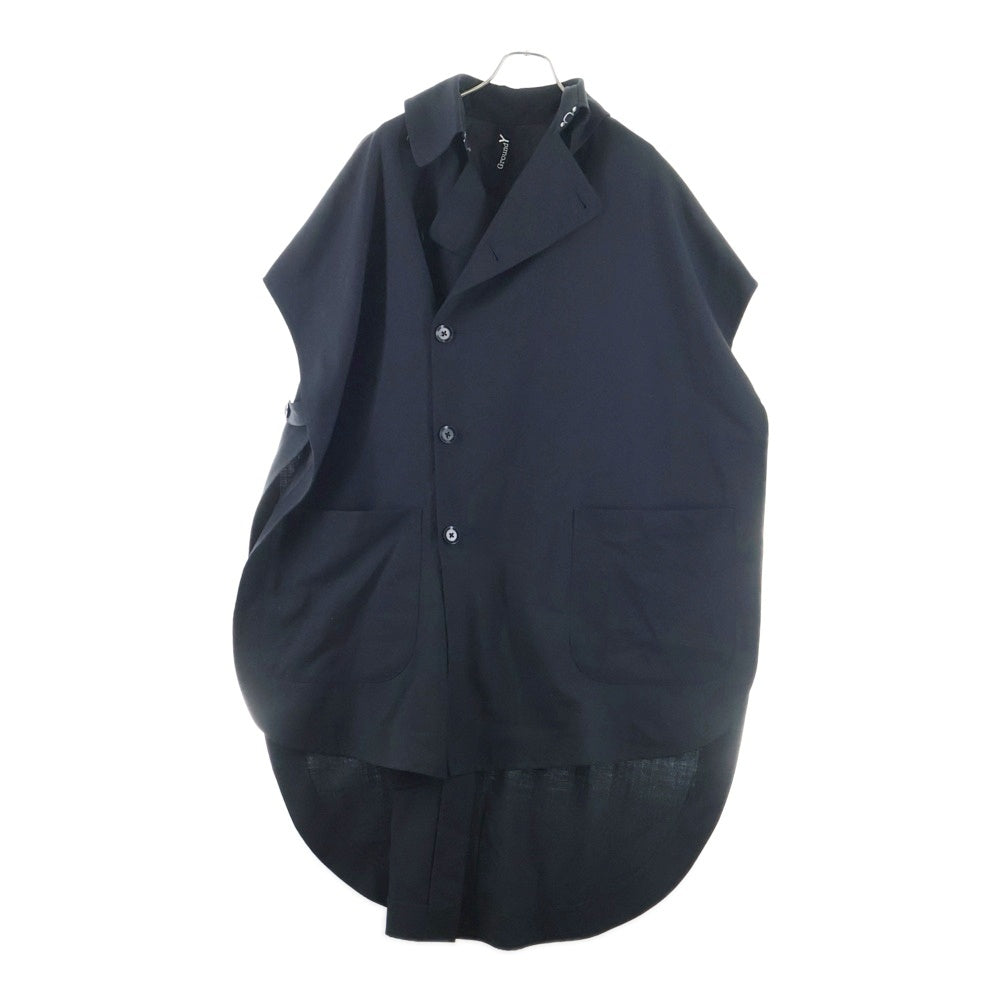 Ground Y(グラウンドワイ) ロングトレンチ コットンベスト ブラック GV-C02-100