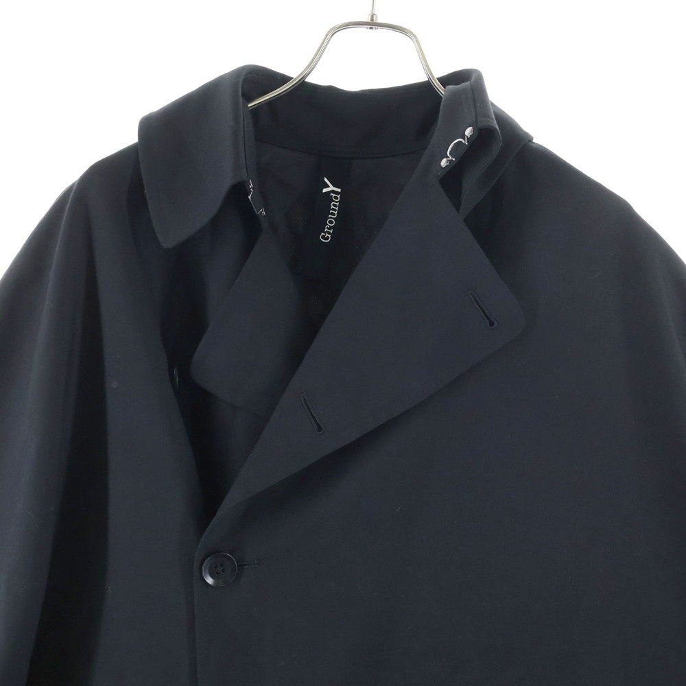 Ground Y(グラウンドワイ) ロングトレンチ コットンベスト ブラック GV-C02-100