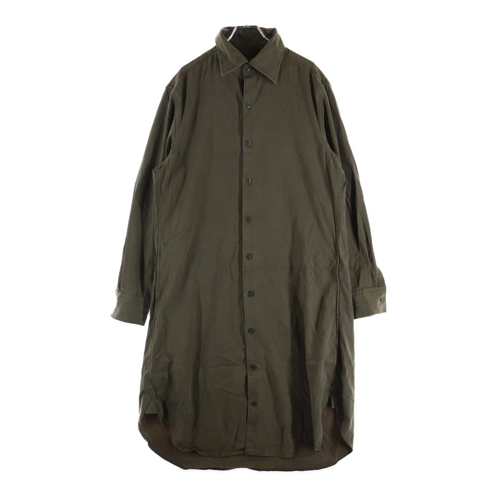 Ground Y(グラウンドワイ) 長袖ロングボタンシャツ コート カーキ GH-B16-201