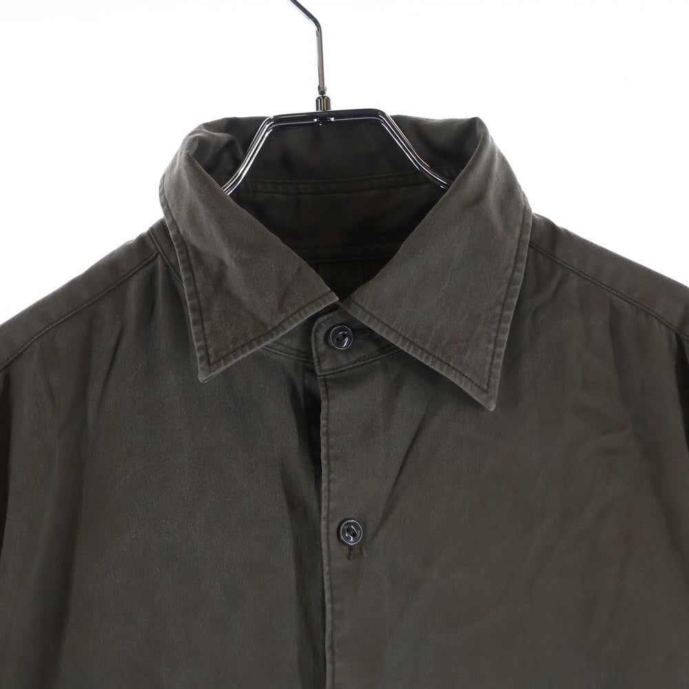 Ground Y(グラウンドワイ) 長袖ロングボタンシャツ コート カーキ GH-B16-201
