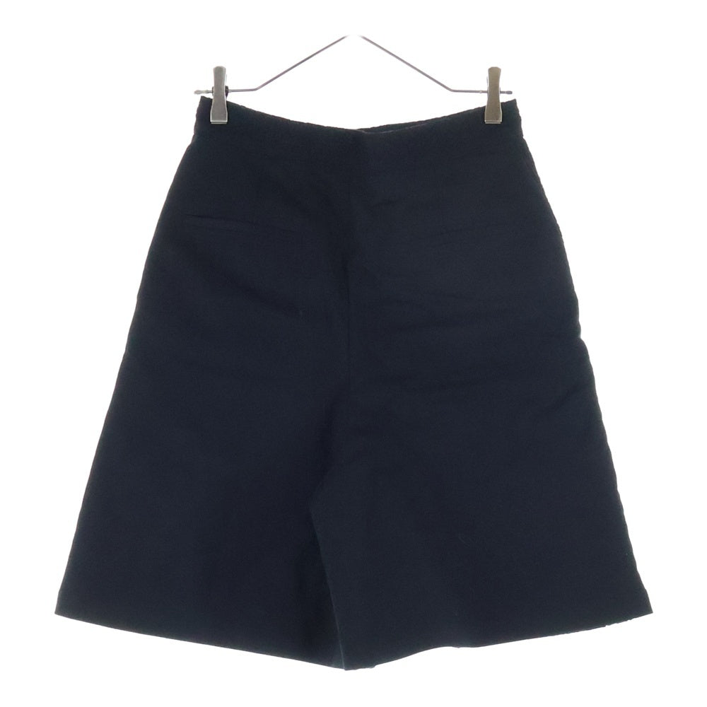 Ground Y(グラウンドワイ) SAMPLE フロントレース ワイドハーフパンツ ブラック YU-P47-820