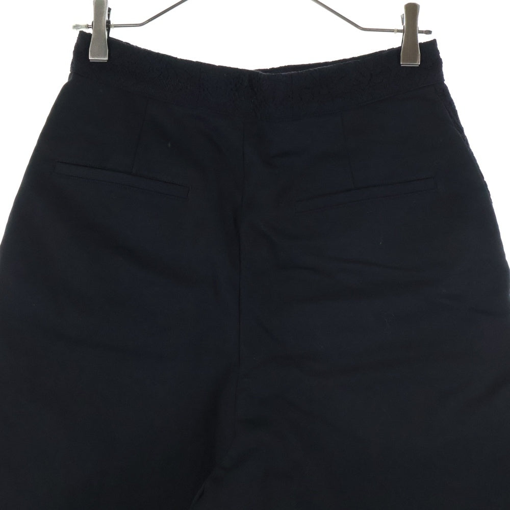 Ground Y(グラウンドワイ) SAMPLE フロントレース ワイドハーフパンツ ブラック YU-P47-820